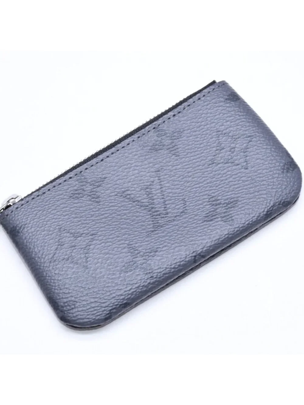 Louis Vuitton Monogram Eclipse Pochette Cles Coin Purse Black Gray